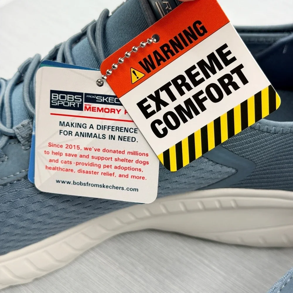 Skechers Women's 9 Sneakers Slip Ins Blue Hands Free Comfort Bobs 117504